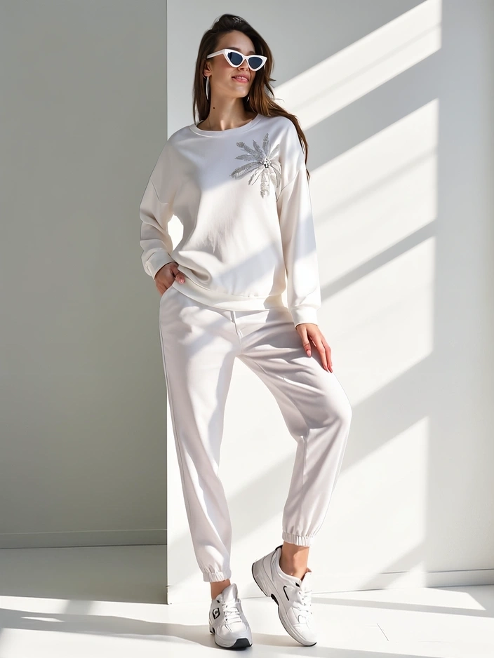 Resti Women's viscose set with a flower