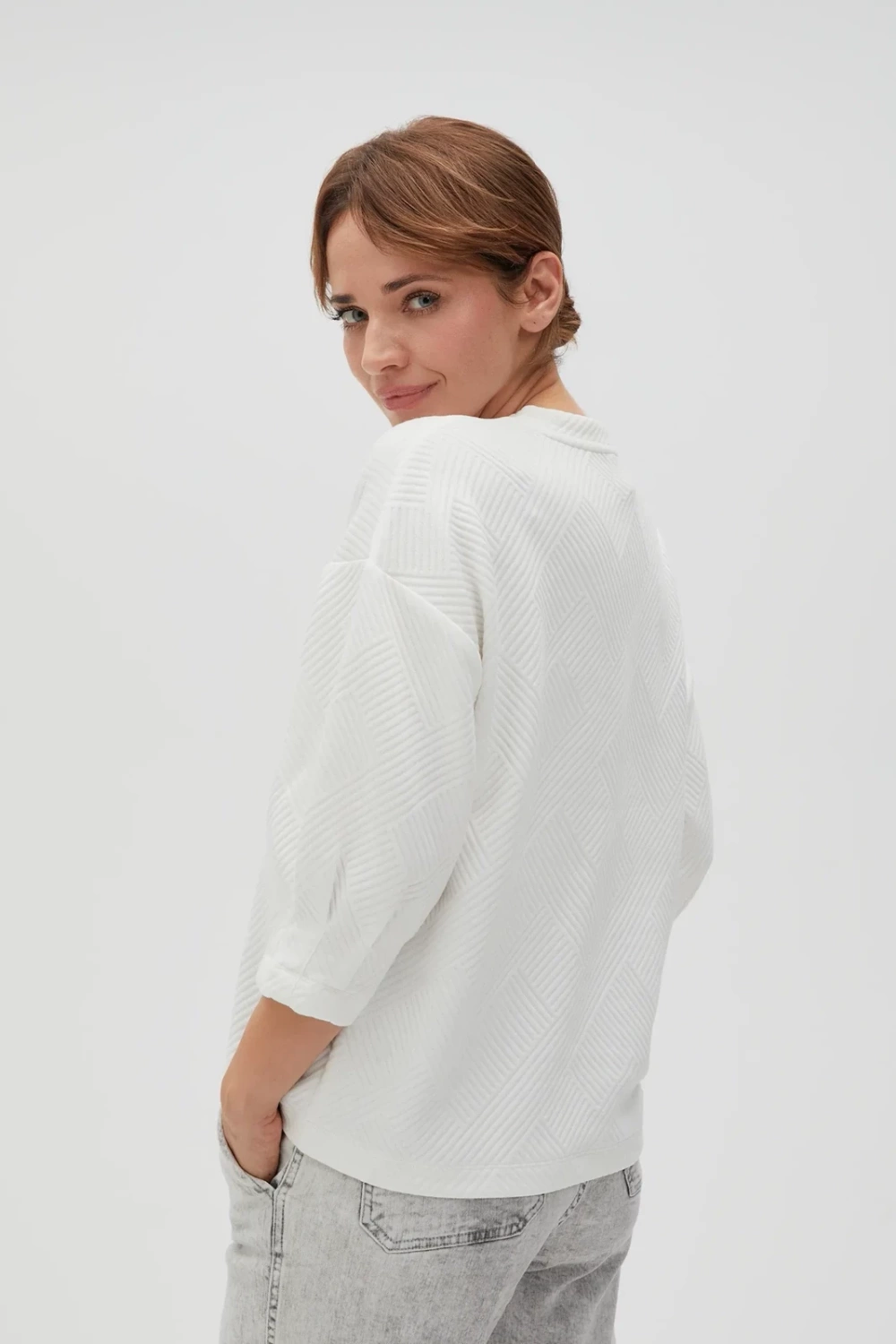 Marisse Women&#039;s Sweatshirt L-Bl-4614 Off White