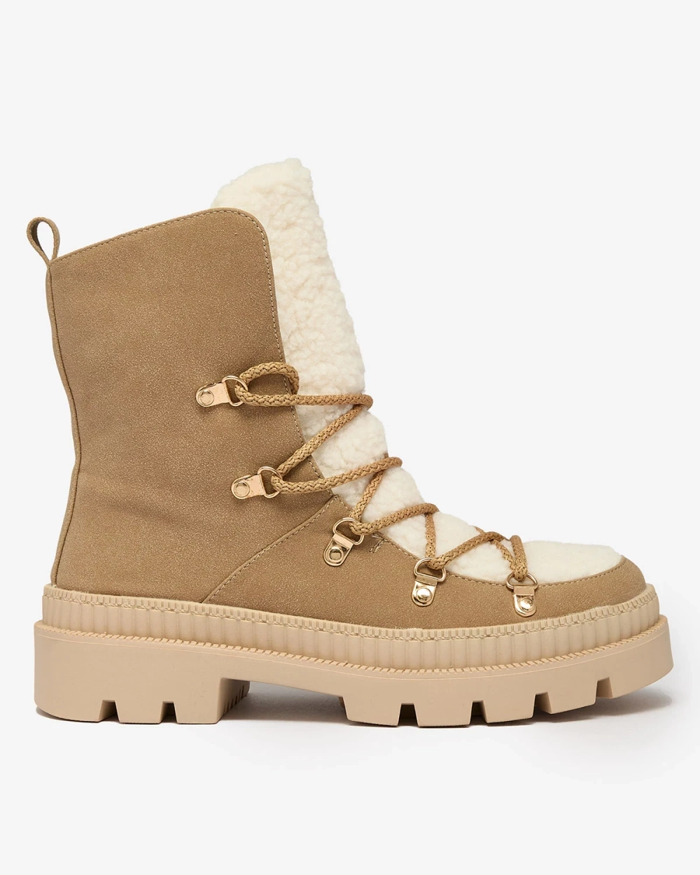 Resti Beige women&#039;s insulated trapper boots with sheepskin Lery Walk