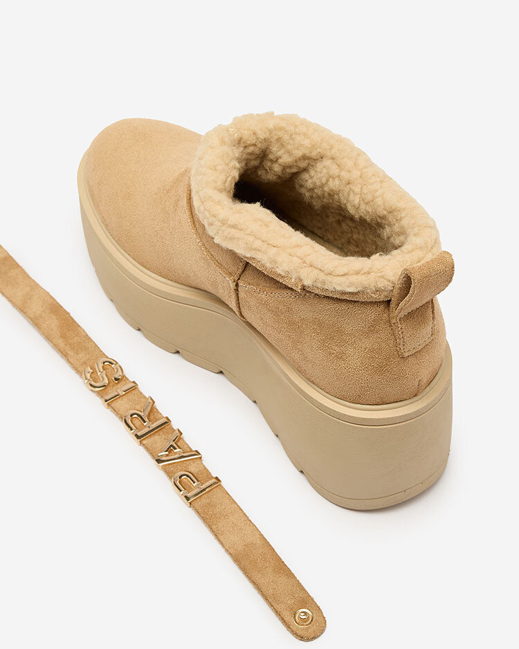 Resti Light brown women&#039;s shoes a&#039;la snow boots with ornament Parisela