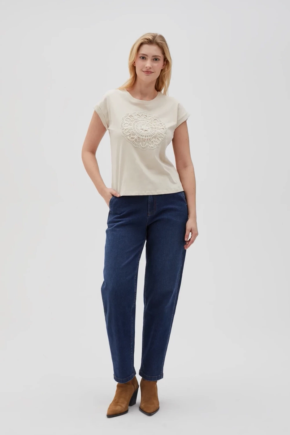 Marisse Women's T-Shirt L-Ts-4644 L.Beige