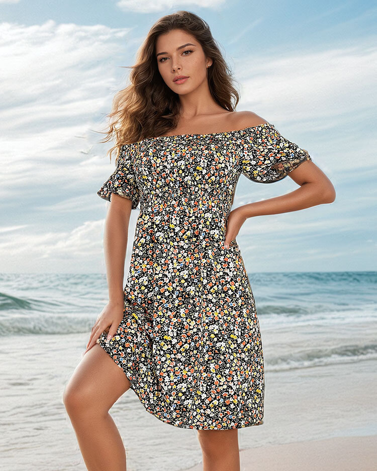 Resti Womens mini ala hiszpanka dress