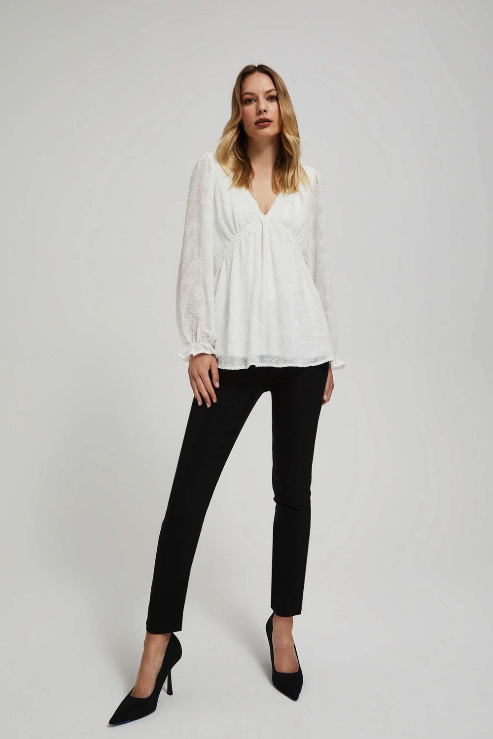 Marisse White Shirt With Puffed Sleeves