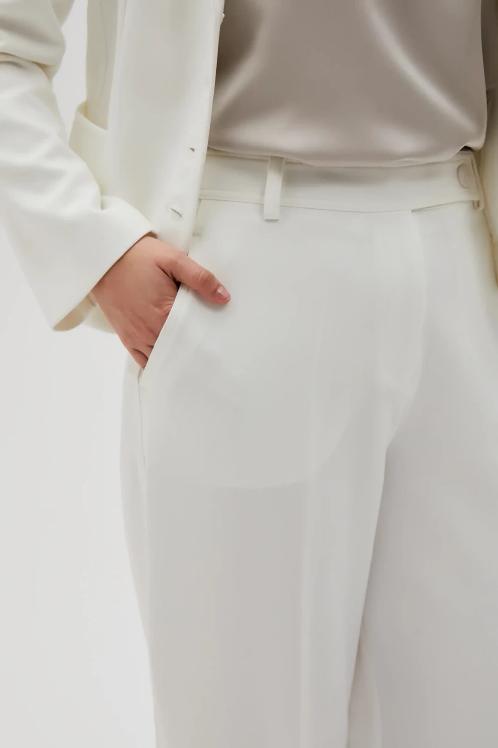 Marisse Women's Trousers L-Sp-4610 Off White