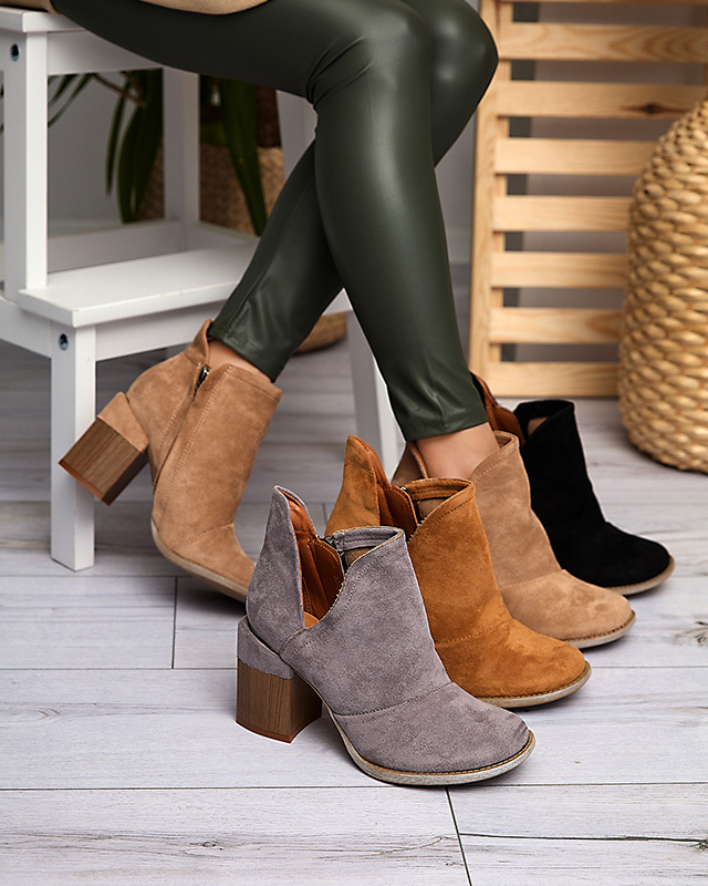 Resti Light brown women&#039;s ankle boots with Cintura cut-outs - Footwear