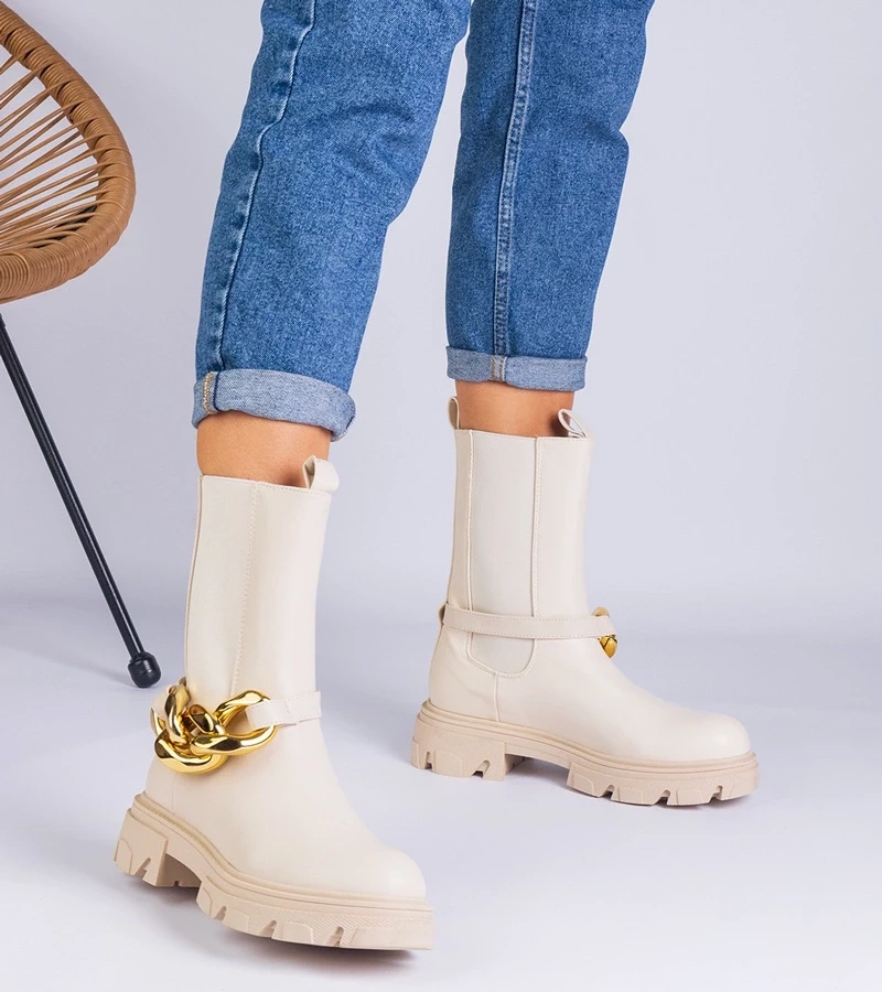 marka niezdefiniowana Black cowboy boots on the block heel Abigail