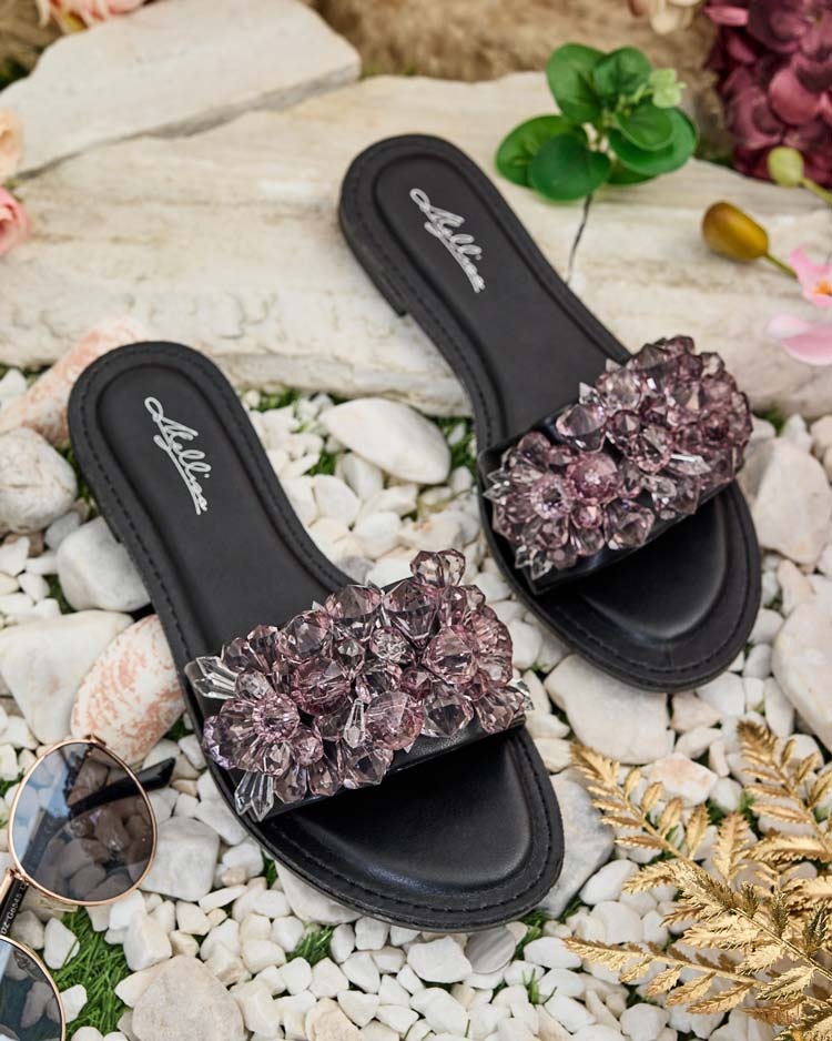 Resti Royalfashion Women&#039;s Loberra rhinestone flip-flops