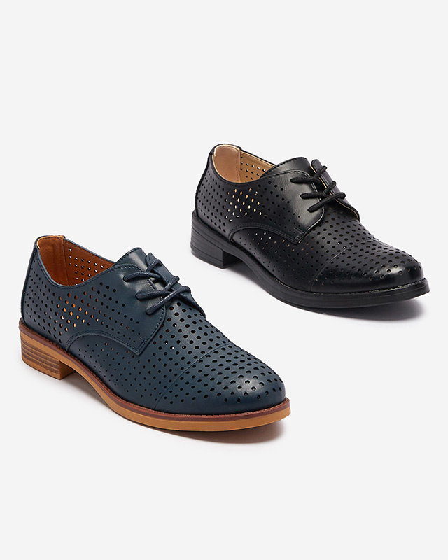 Resti Openwork black women's eco leather half shoes Azedvo- Footwear