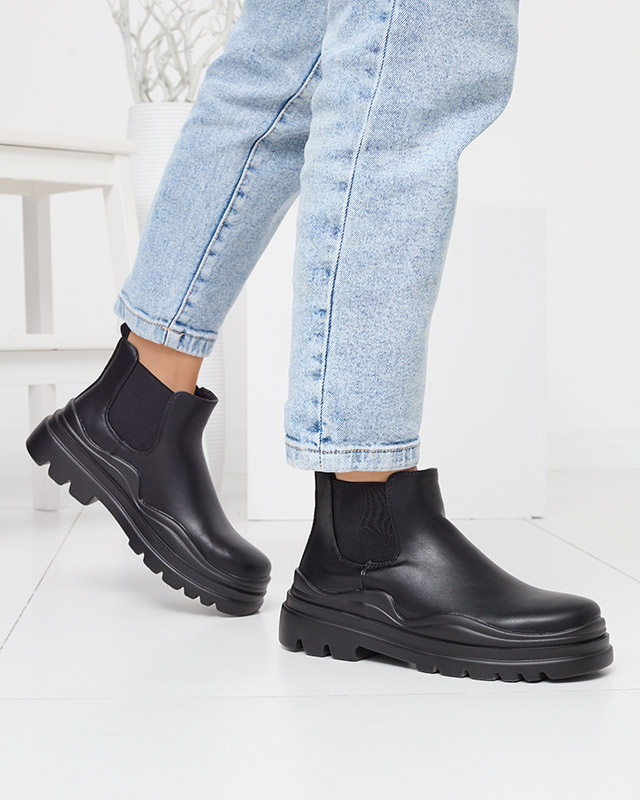 Resti Women&#039;s black slip-on boots on a thicker Beja sole - Footwear
