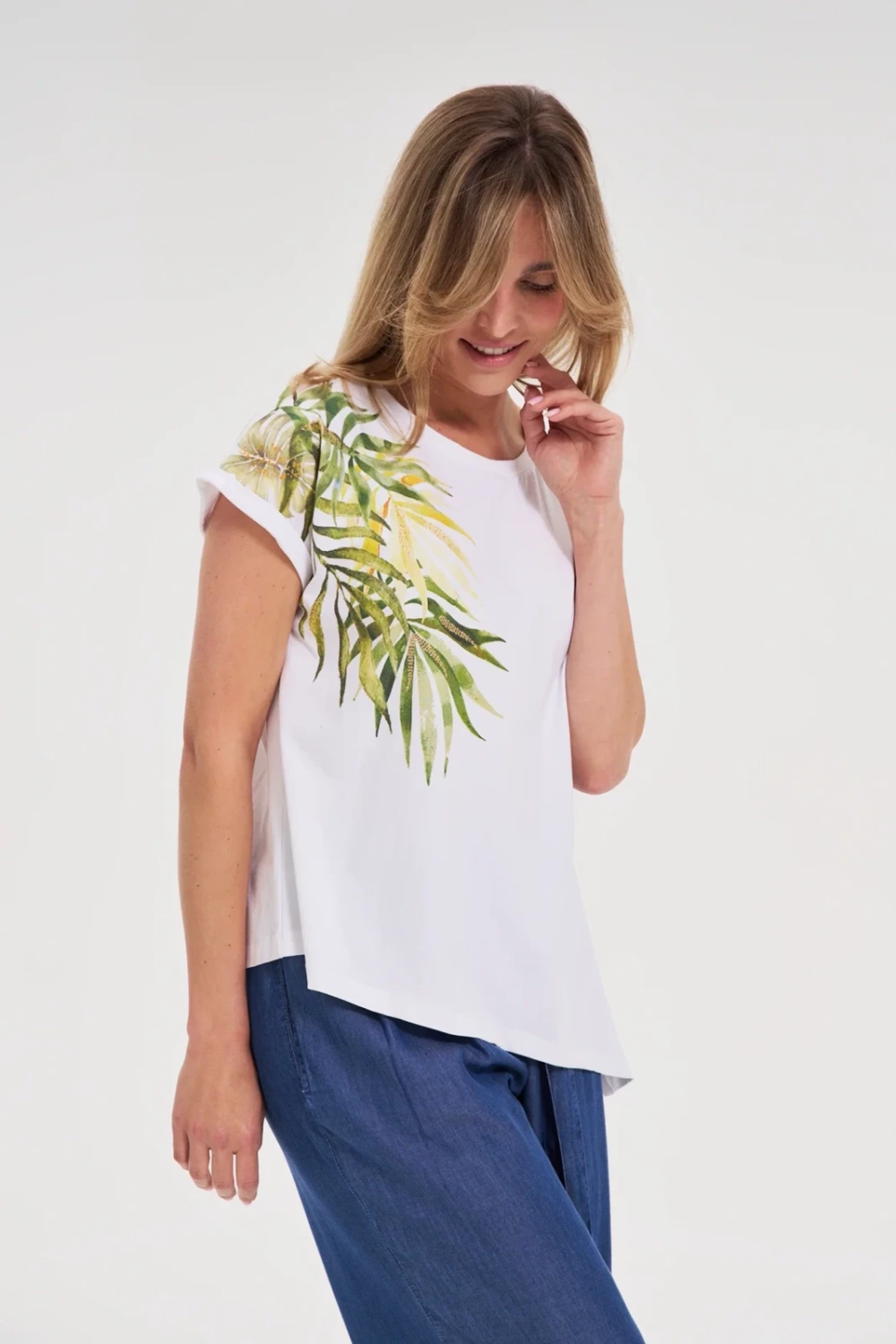 Marisse White Round Neck T-Shirt