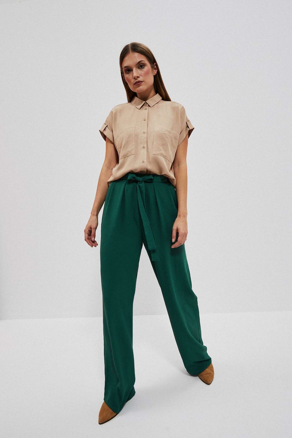 Marisse Women's Trousers L-Sp-4013 Palm Leaf