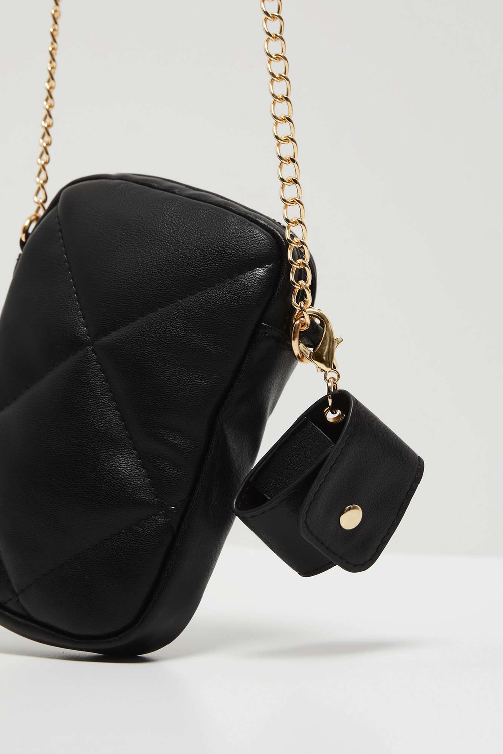 Marisse Quilted Black Chain Bag