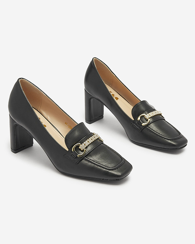 Resti Black women's moccasin style pumps Kolalic- Footwear