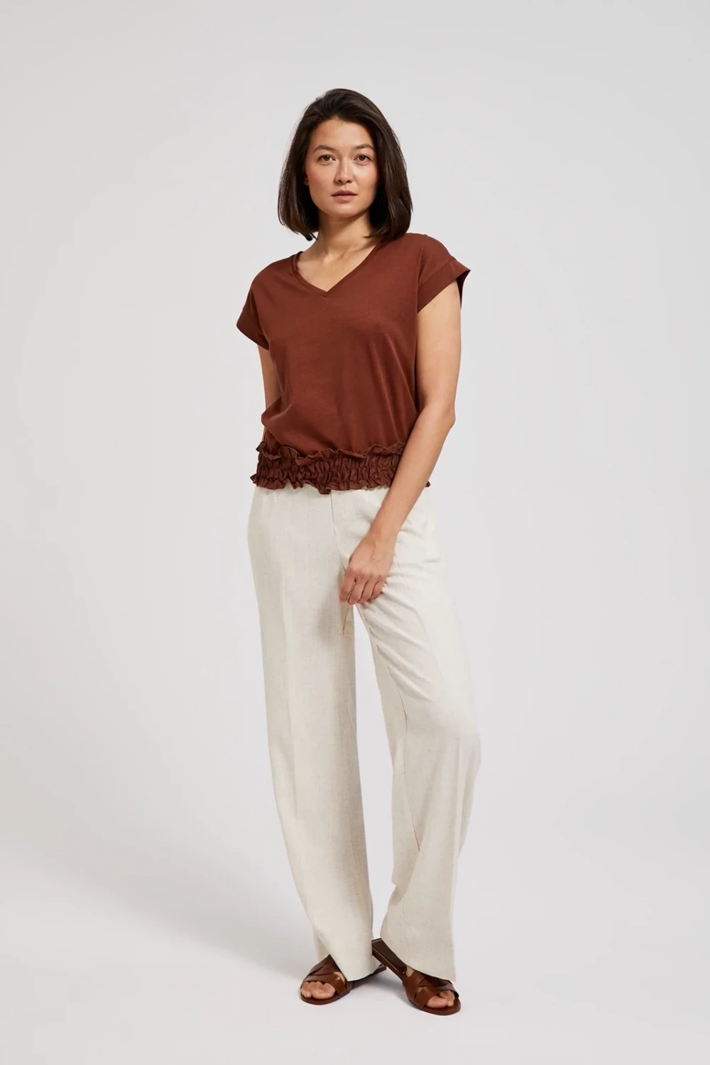 Marisse Women's Blouse L-Ts-4413 D.Brown