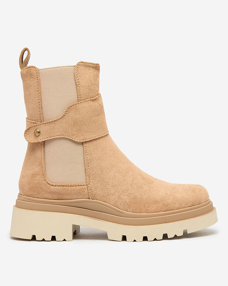 Resti Light brown women&#039;s boots with decorative strap Doasa