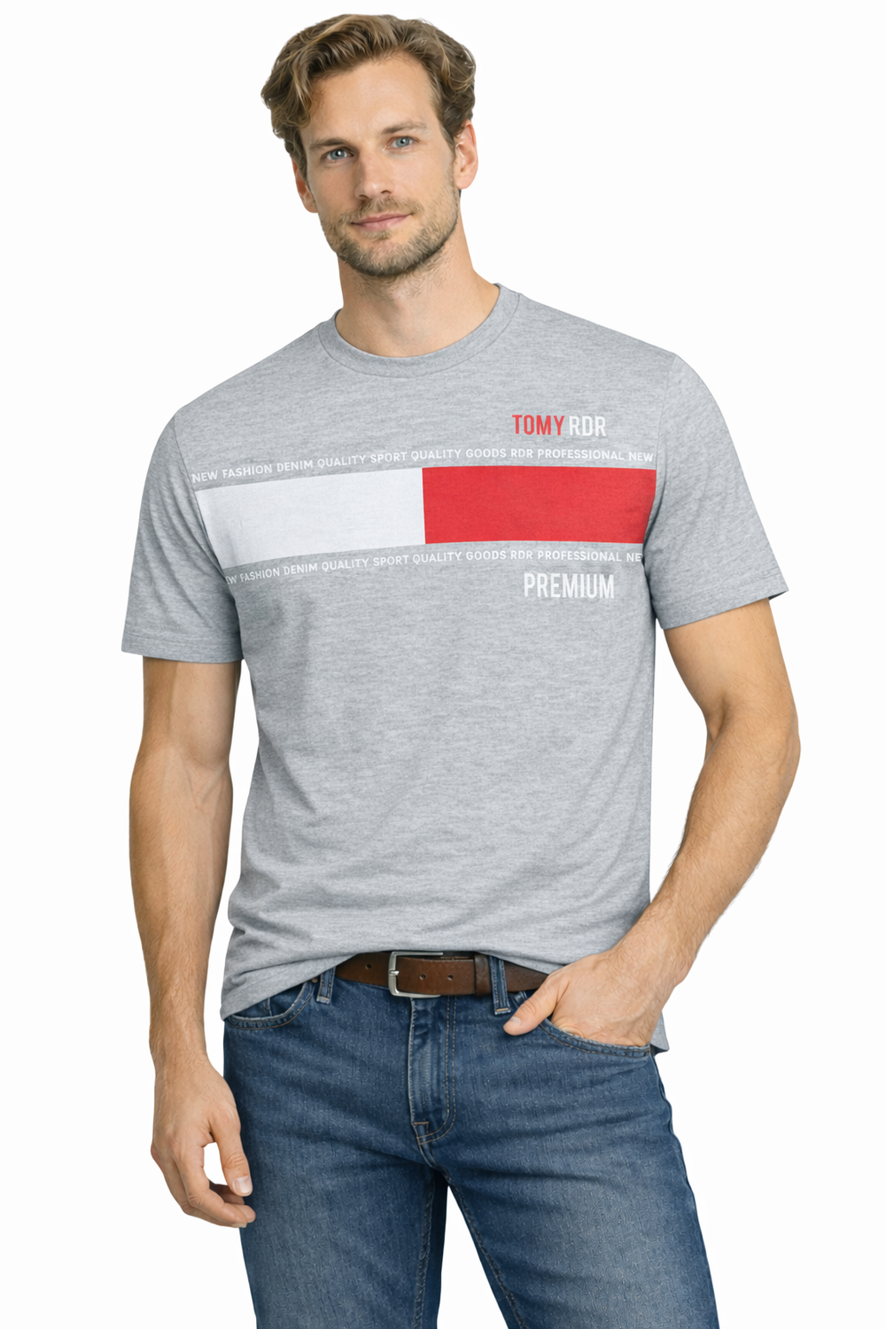 Мъжка тениска пуловер 3031 сив