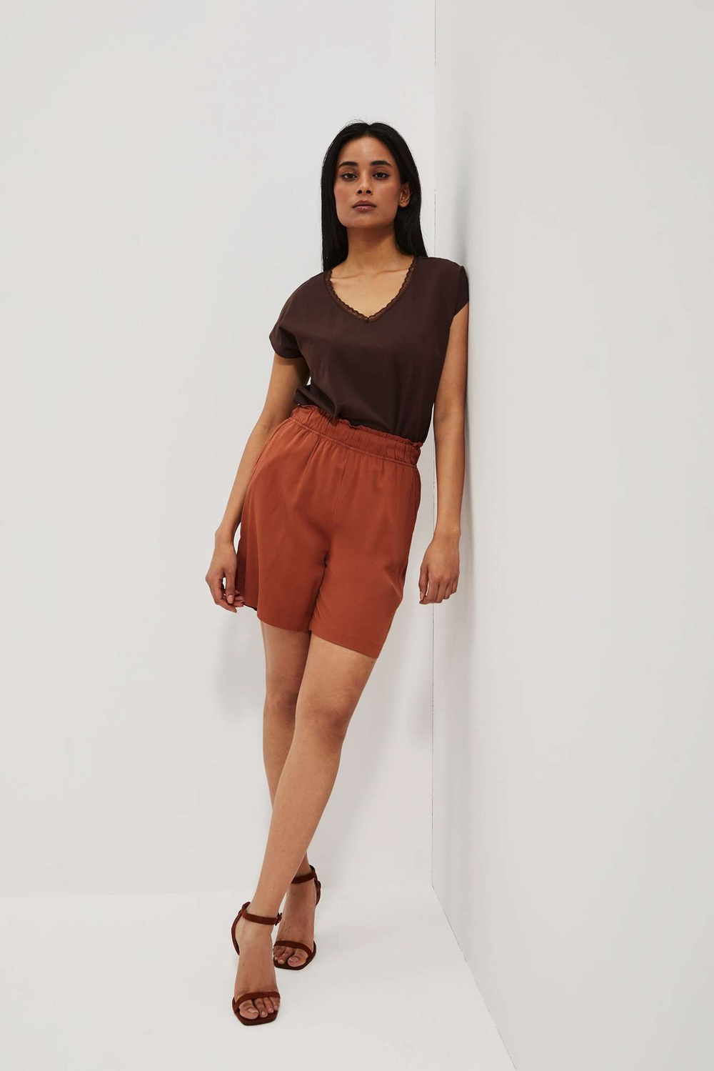 Marisse Women's T-Shirt L-Ts-4032 D.Oak