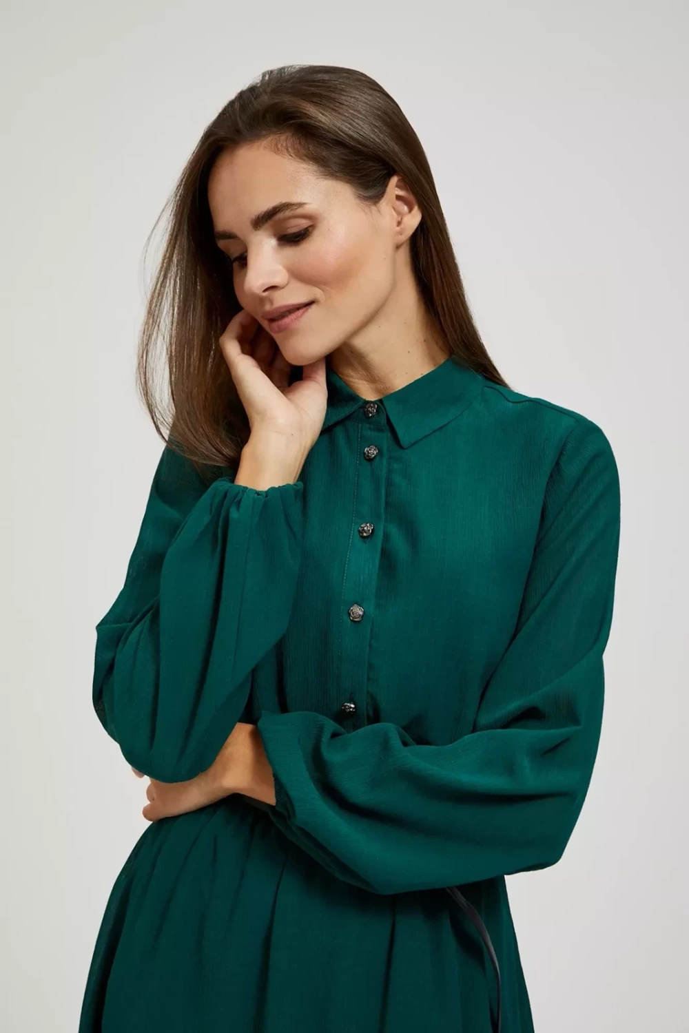 Marisse Dress With A Flared Bottom And A Belt