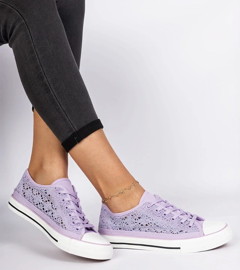 Gemre Pantofi sport damă din pânză perforată mov Saha