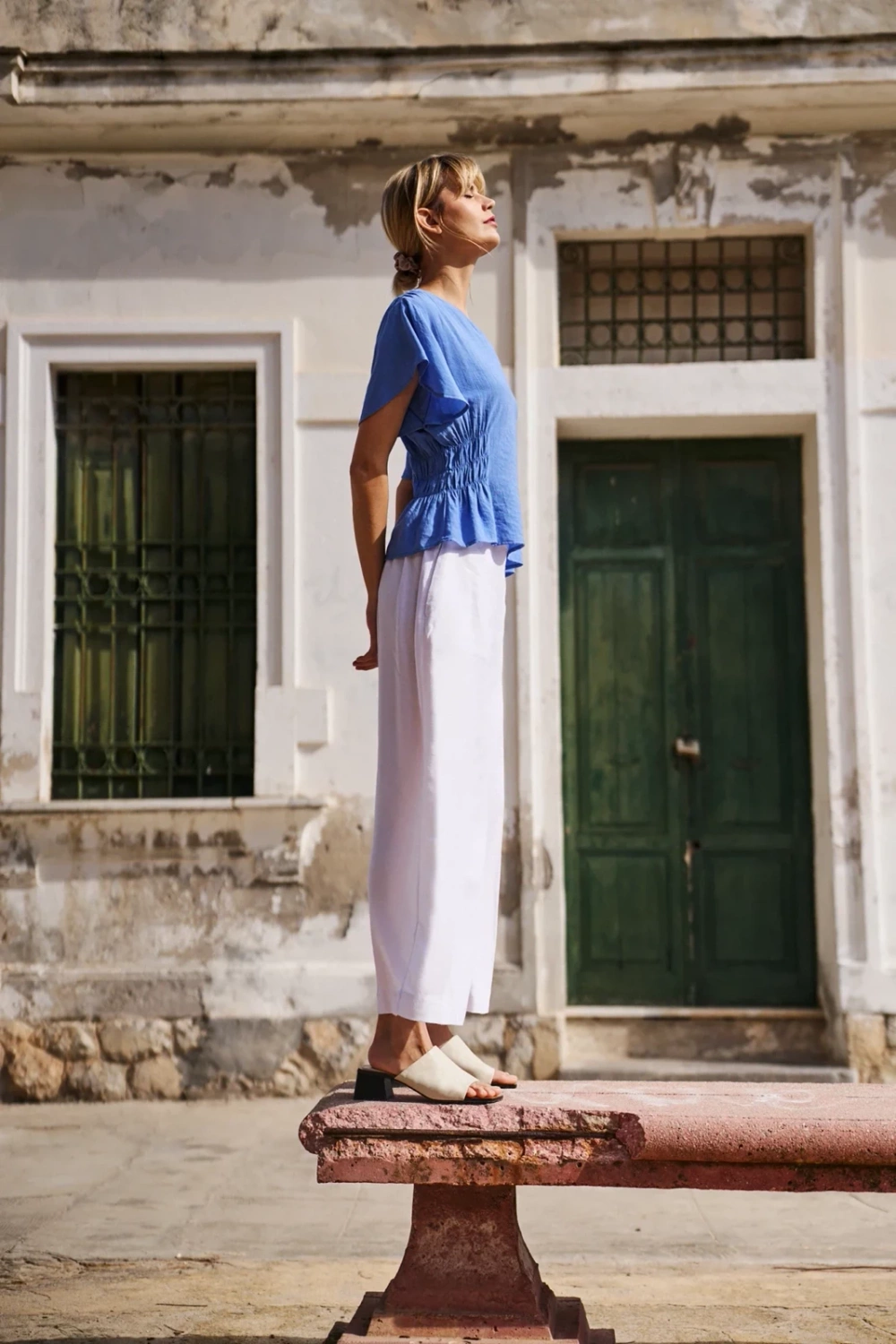 Marisse White Linen Culottes