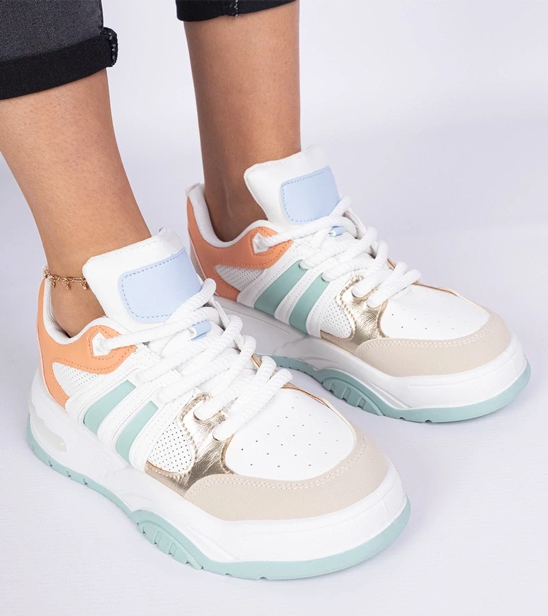 Gemre Sneakersuri portocalii de damă cu șireturi masive Bartella