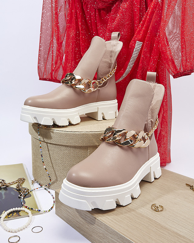 Resti Pink women&#039;s boots with chain Tenkay - Footwear