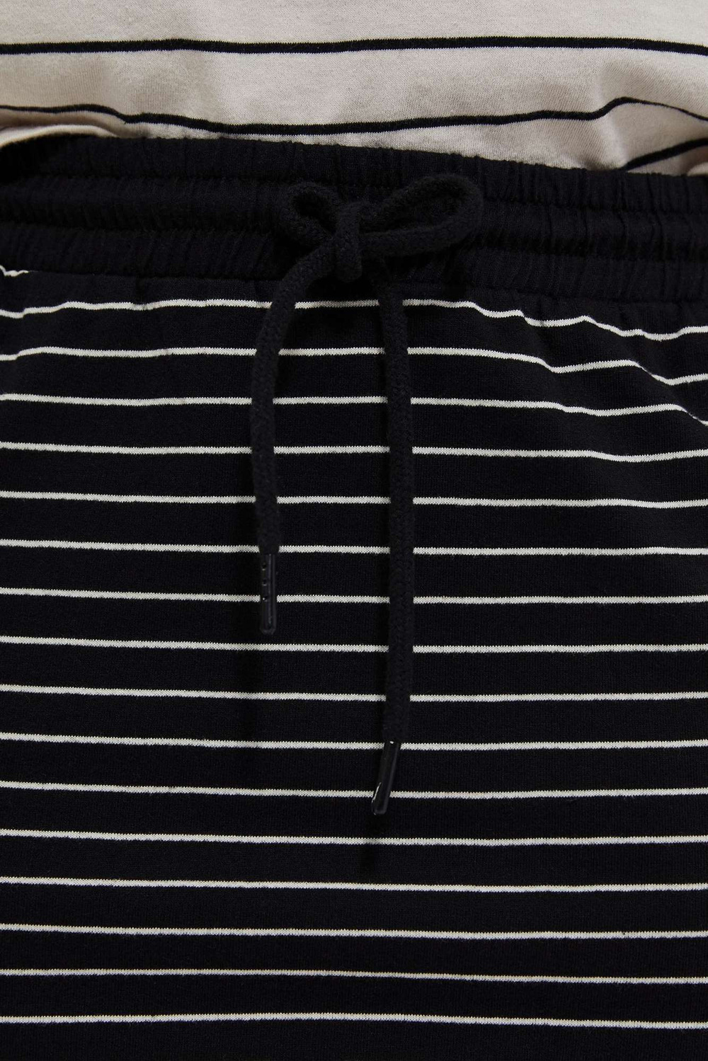 Marisse Cotton Striped Skirt L-Sc-3710 Black_L.Beige