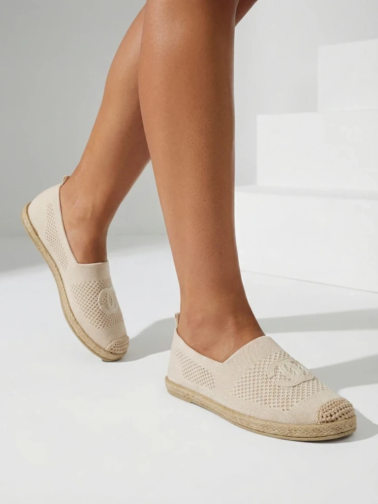 Dámske slip-on topánky s jutovou podrážkou