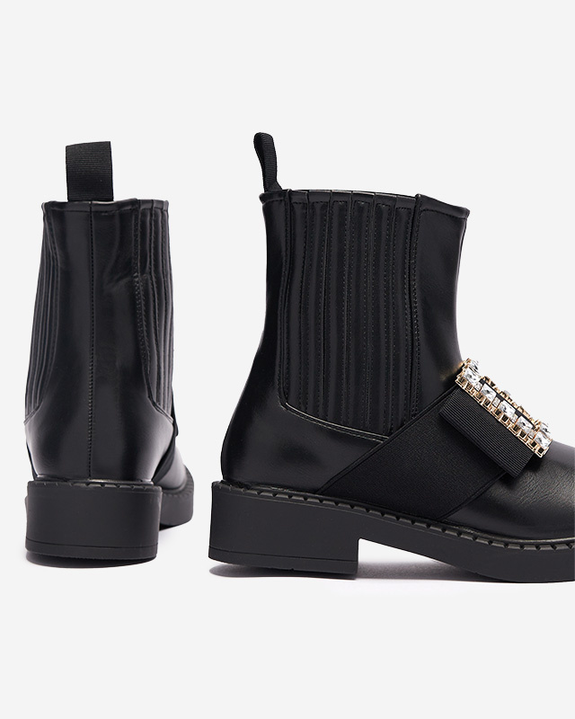 Resti Black women&#039;s ankle boots with Zenata ornament - Footwear