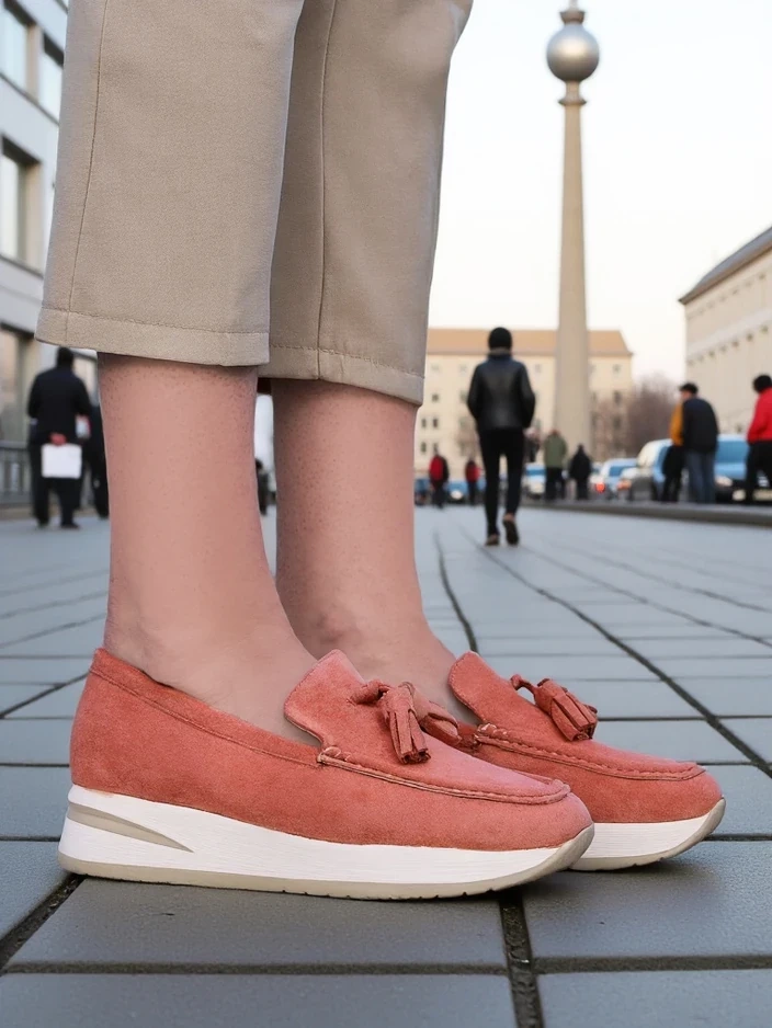 Resti Women&#039;s moccasins on a low wedge Fethole