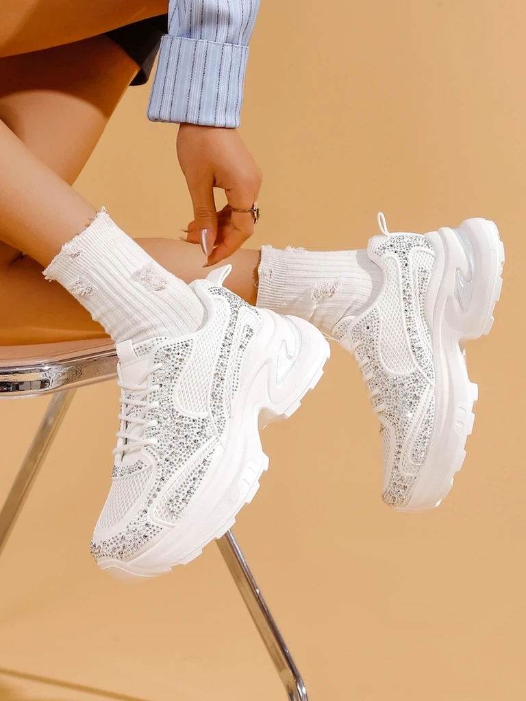 Resti Women's sporty sneakers with rhinestones Bloss