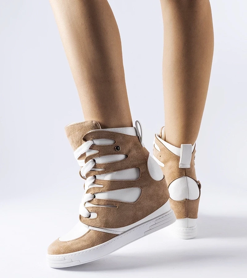 Gemre Sneakersi cu platformă Pantaleone alb-bej