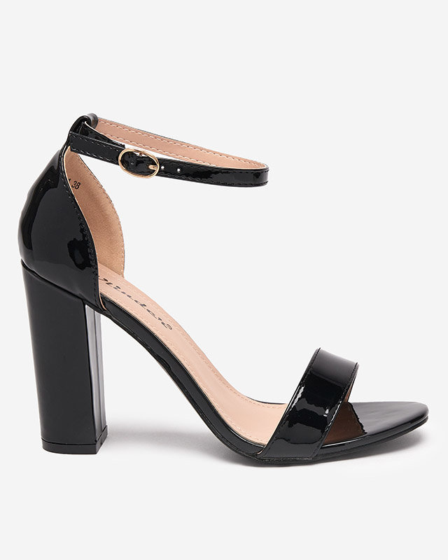 Resti Black women's sandals on a higher post Rosdoo- Footwear