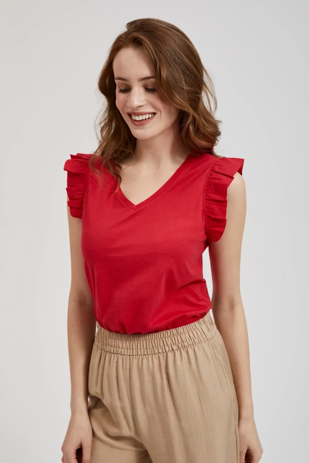 Marisse Women's Blouse L-Ts-4406 Red