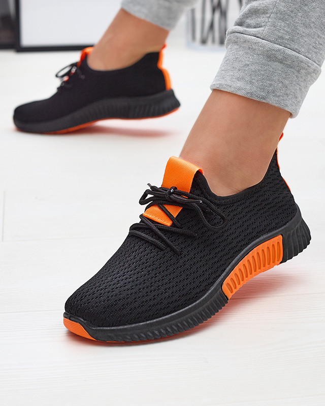 Resti Black women's sports shoes with orange inserts Keteti - Footwear
