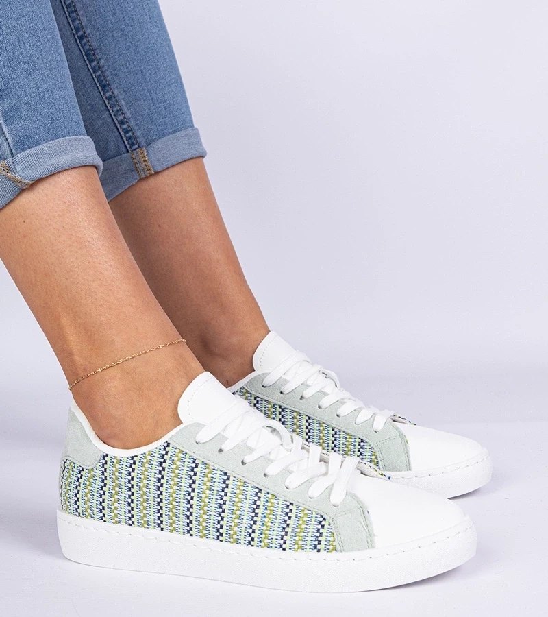 Gemre Adidași verzi de damă din material Bellisio