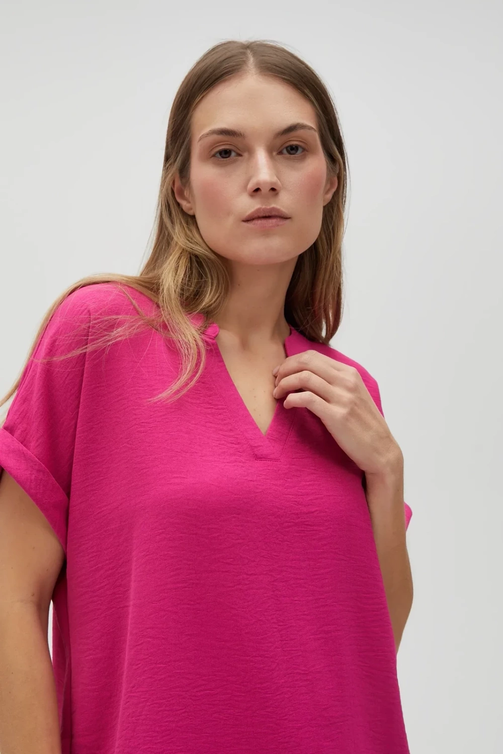 Marisse Women's Shirt L-Ko-4623 Fuchsia