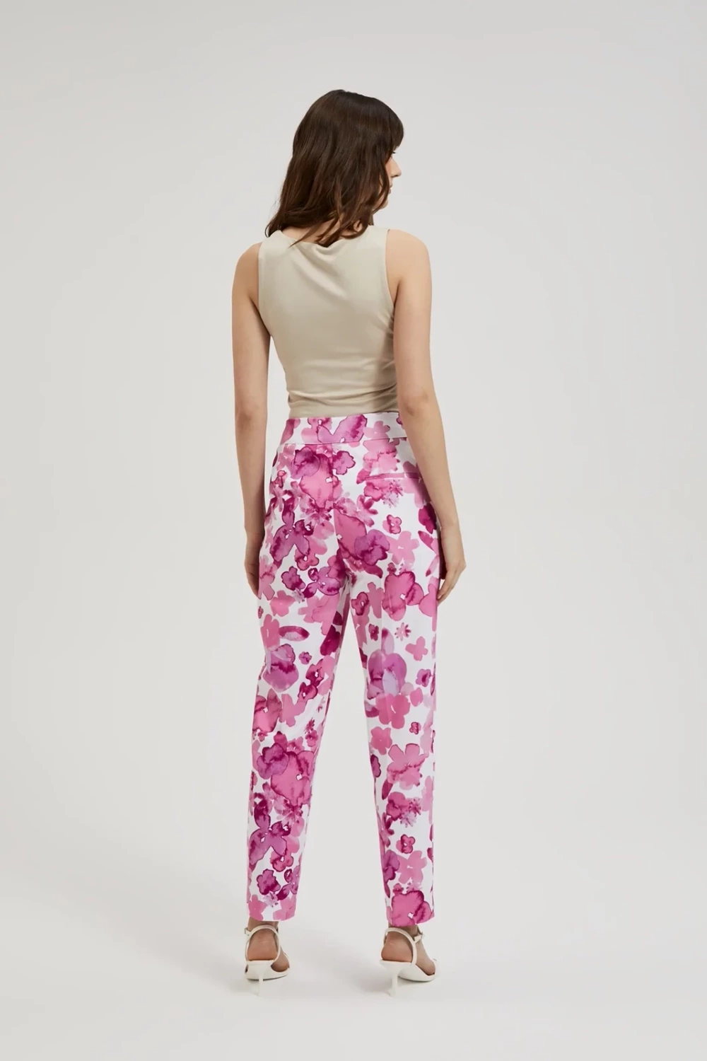 Women's patterned trousers MOODO - pink