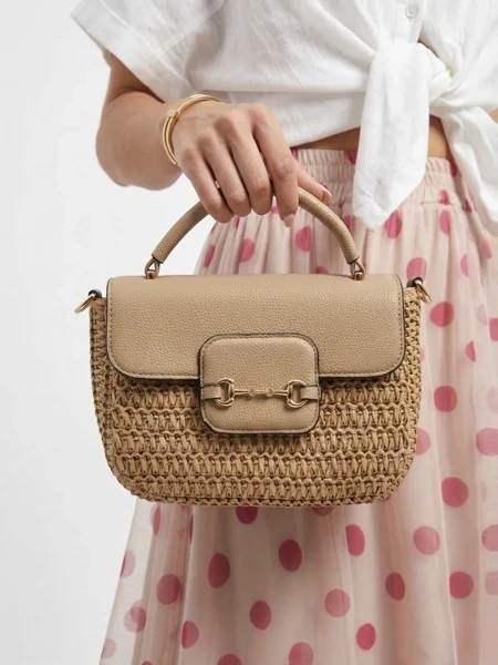 Малка сламена чанта за жени Lurena