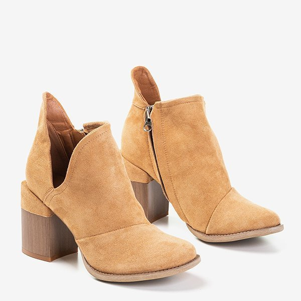 Resti Light brown women&#039;s ankle boots with Cintura cut-outs - Footwear