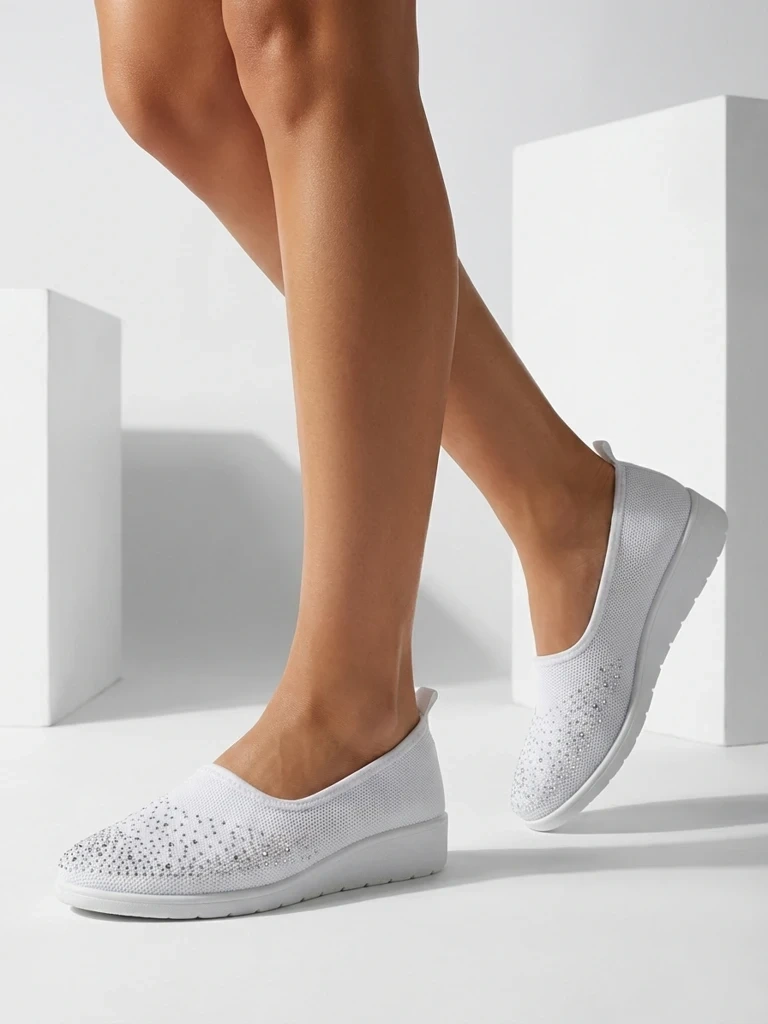 Dámske Slip-On Topánky s Kamienkami