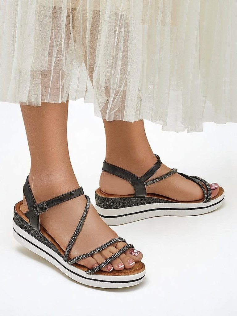 Resti Women&#039;s wedge sandals with rhinestones Ballosa
