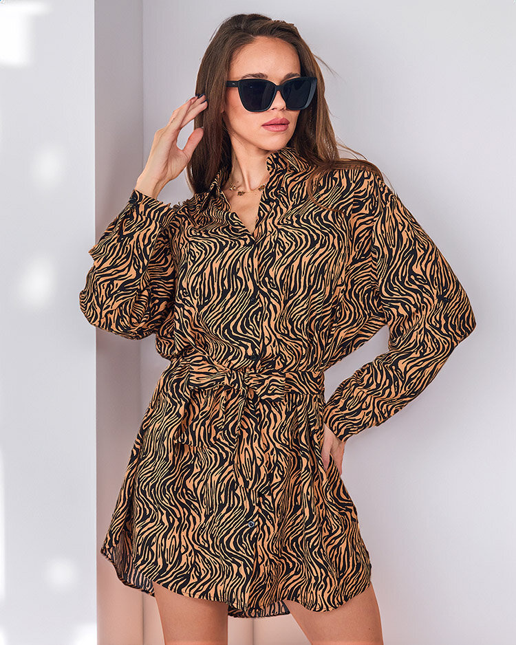 Resti women's mini dress in a'la zebra pattern