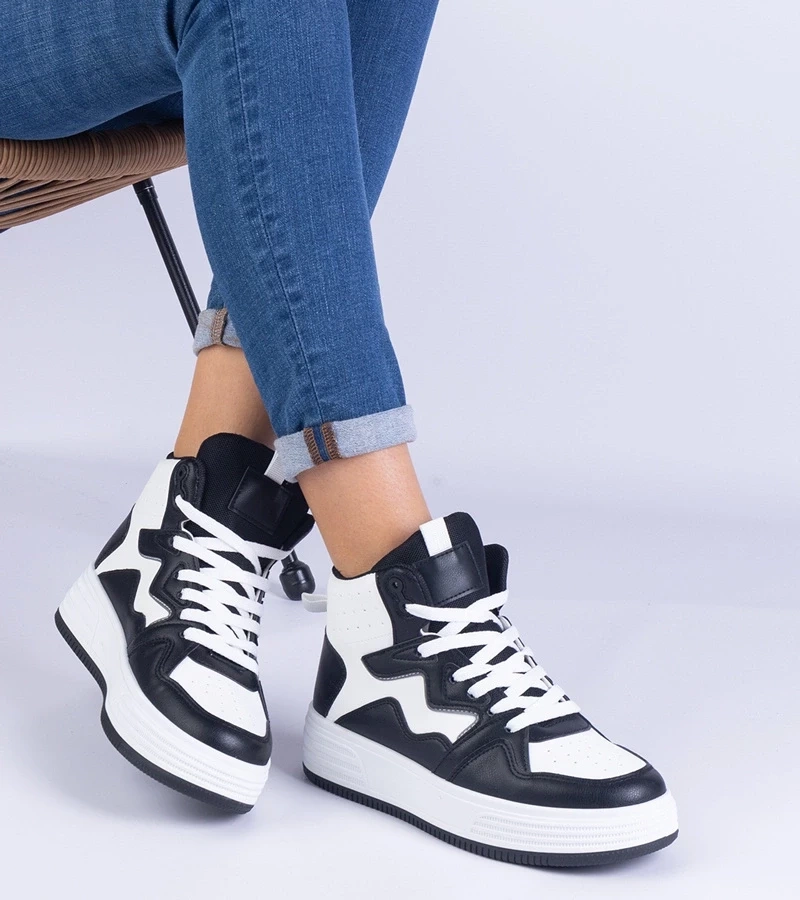 Gemre Pantofi sport alb-negru pentru femei Shadolina