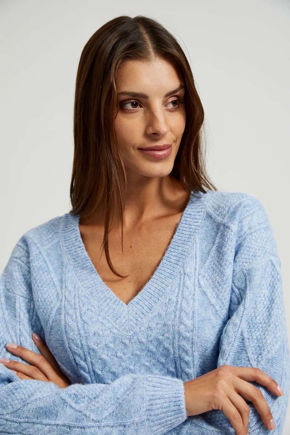 Marisse Women&#039;s Sweater Z-Sw-4524 L.Blue Mel