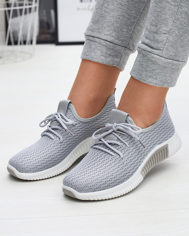 Resti Grey women's fabric sports shoes Vobbu- Footwear
