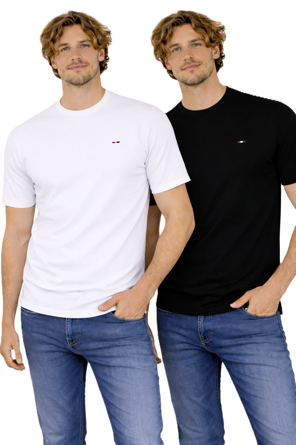 Starlee - Pánske tričko 3041 White Black 2pack