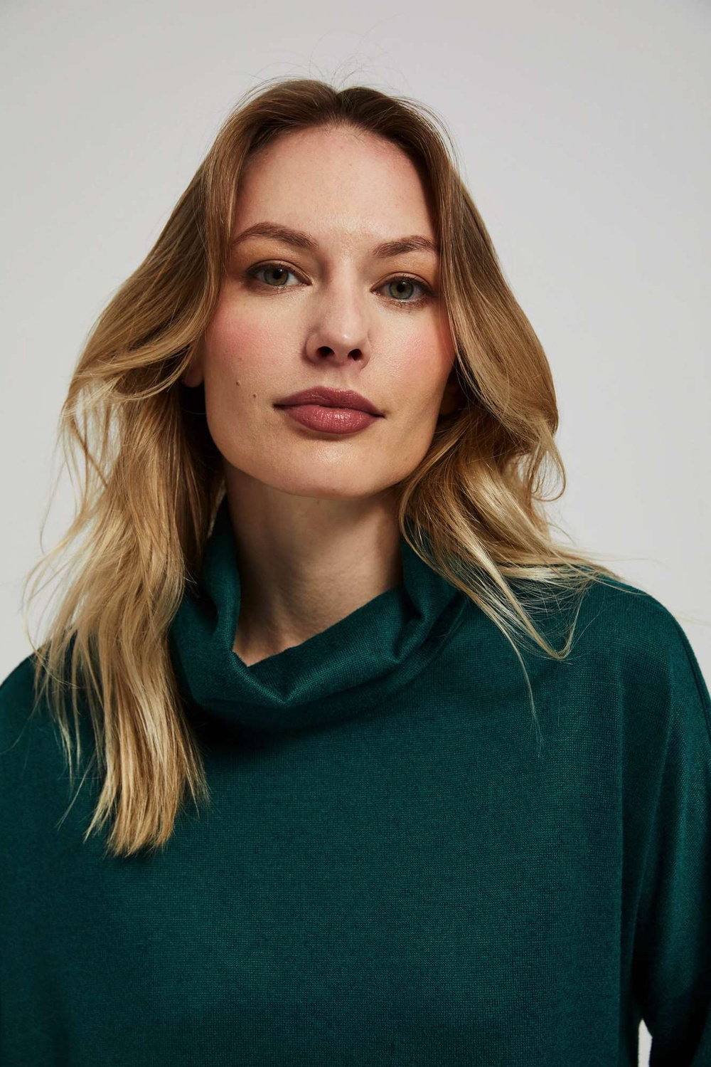 Blouse with a loose turtleneck