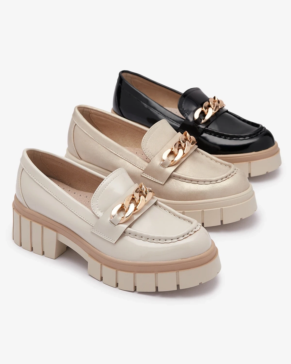 Resti Lacquered women&#039;s moccasins in black Aquan- Footwear