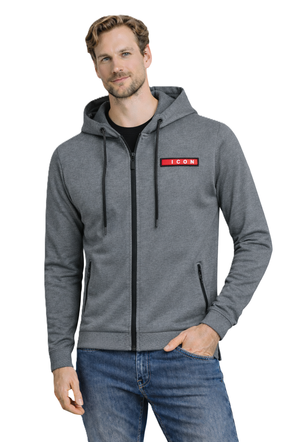 Мъжки суичър с качулка Must - B267 сив